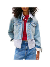 TOMMY JEANS 1USCITA Tommy Jeans Giacca Crop Oversize In Denim Con Logo - Denim Denim Mid Light Blue